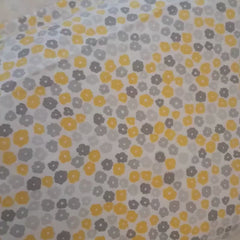 Small Floral Cozy Cotton FLANNEL, Gray and Yellow Floral