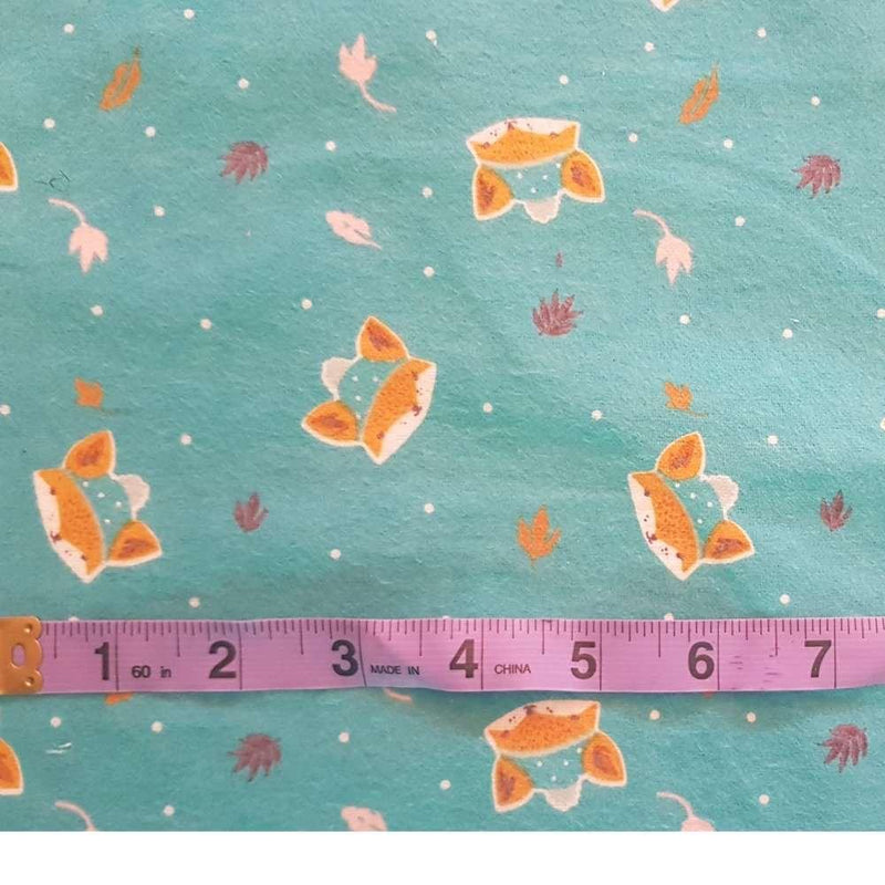 Flannel Fabric, Tossed Fox Head FLANNEL Fabric