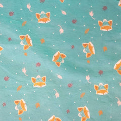 Flannel Fabric, Tossed Fox Head FLANNEL Fabric - Fabric Design Treasures