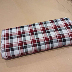 FLANNEL Tartan Plaid Burgundy, Red and White