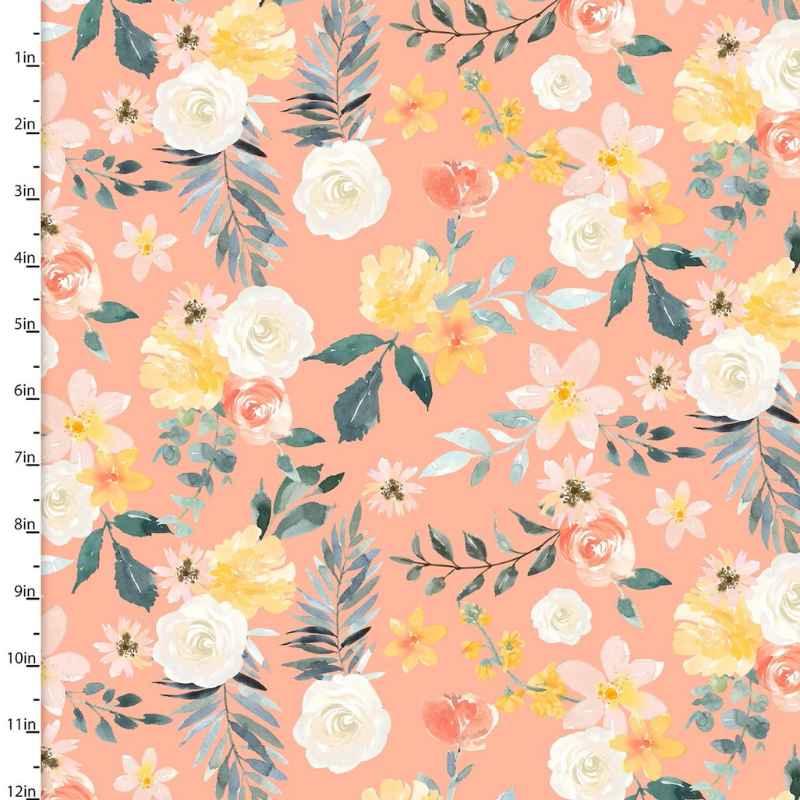 Floral Cat Fabric Everyday is Caturday Collection Digital Print