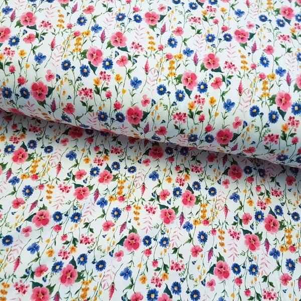 Flower Field Organic Jersey Knit Oeko-tex 100 - Fabric Design Treasures