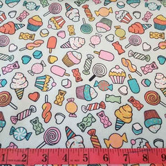 Food Flannel Fabric on Peppermint