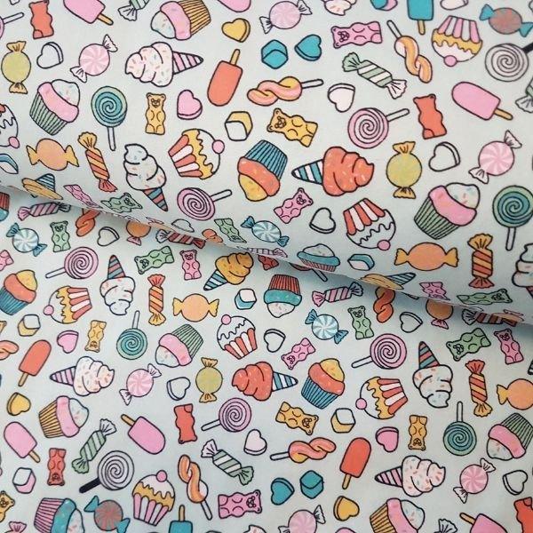 Food Flannel Fabric on Peppermint