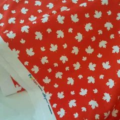 Funkins Canadian Maple Leaf Red Pine Minky 1/2 Yard - Fabric Design Treasures