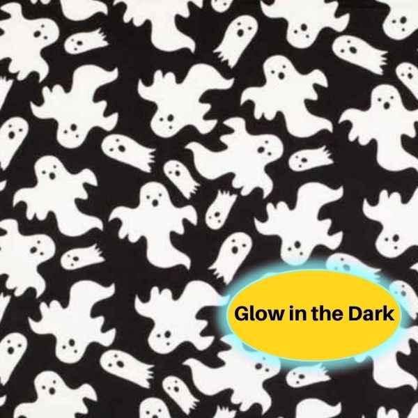 Ghost Glow in the Dark Flannel Fabric Halloween Fabric