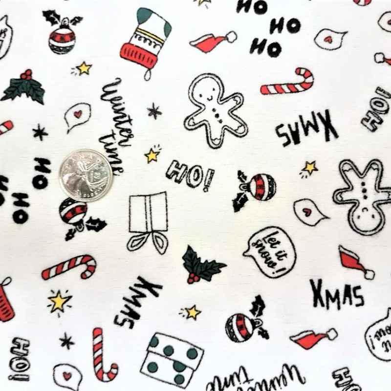 Gingerbread Man, Christmas Tree, Candy Cane FLANNEL - Fabric Design Treasures