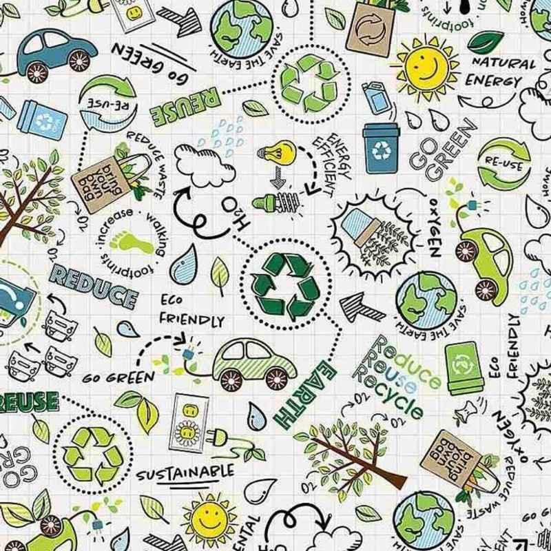 Go Green Fabric Timeless Treasures Reduce Reuse Recycle