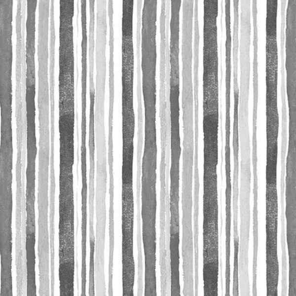 Gray White Stripes Quilting Cotton Fabric Misty Morning