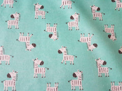 Green Zebra FLANNEL fabric