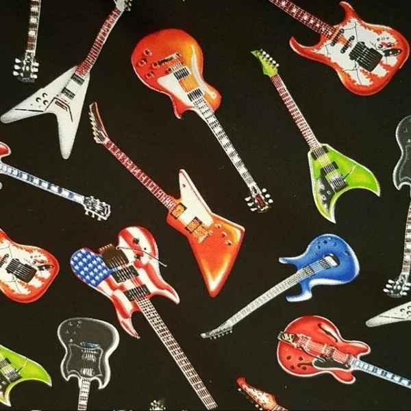 Guitar Fabric, Electric Guitar Fabric, Music Fabric - Fabric Design Treasures