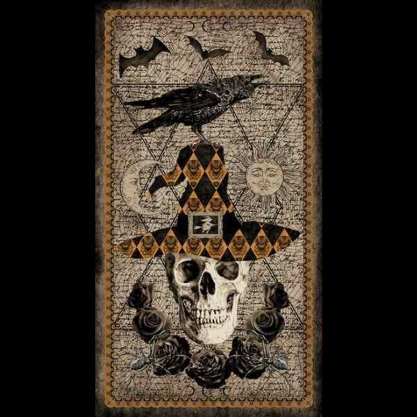 Halloween Panel Fabric on Black Deja Boo Collection