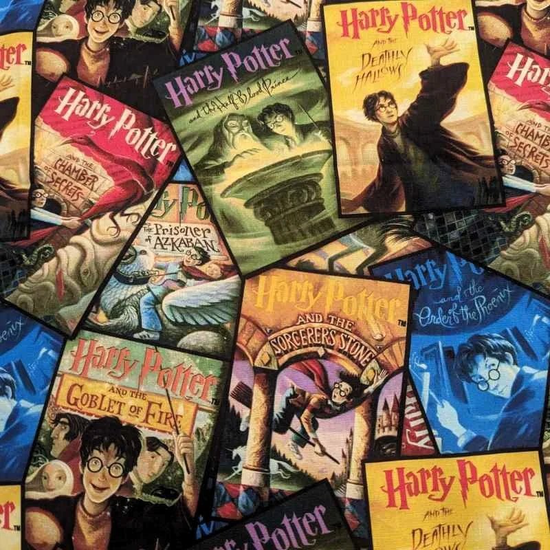 Harry Potter Book Covers, 100% Cotton, Licensed