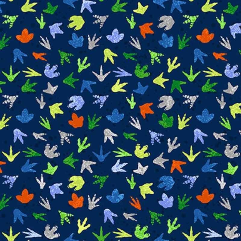 Henry Glass Dinosaur Foot Print Fabric Dinosaur Kingdom