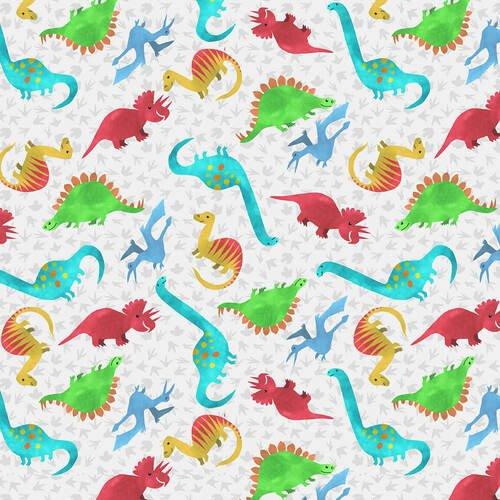 Henry Glass Dinosaur Tossed Allover Fabric Dinosaur Kingdom