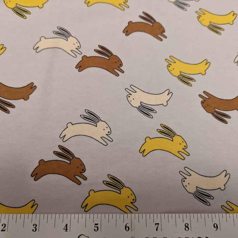 Hippity Hoppity Rabbit FLANNEL on Grey