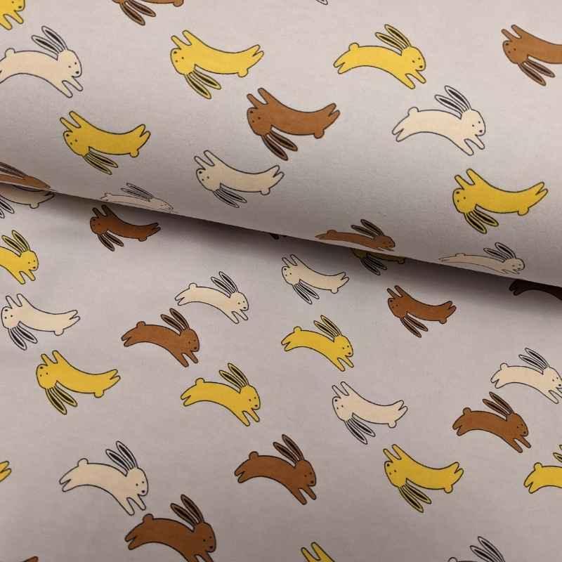 Hippity Hoppity Rabbit FLANNEL on Grey