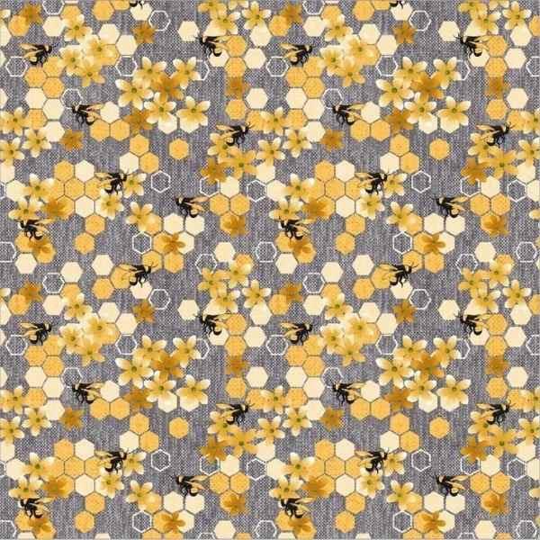Honeycomb and Flowers Fabric Bloomin' Poppies Collection - Fabric Design Treasures