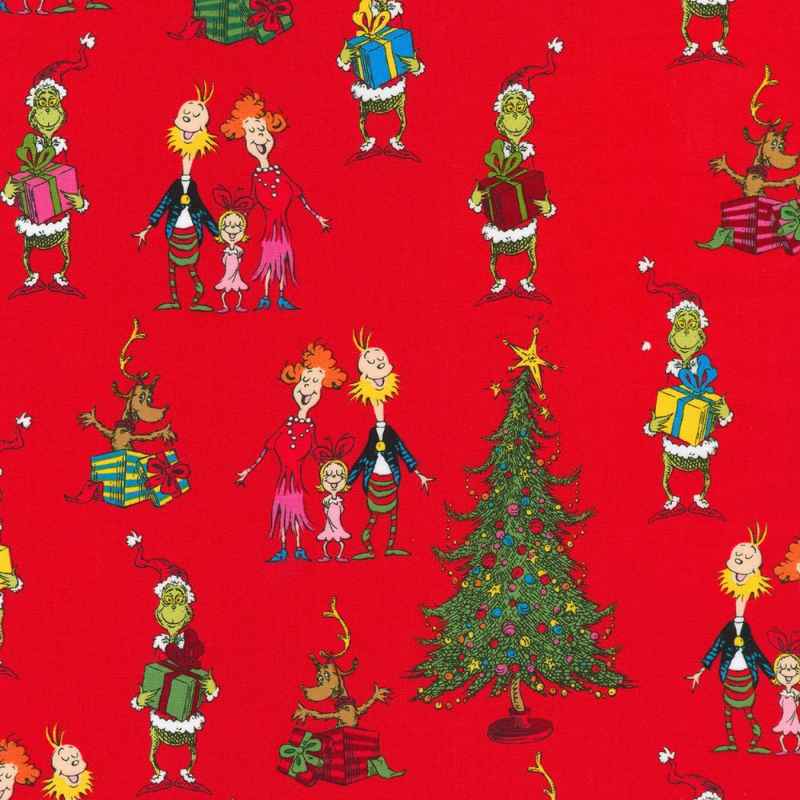 How the Grinch Stole Christmas - Dr. Seuss Whoville Celebrating - Fabric Design Treasures