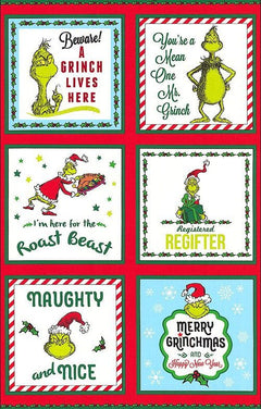 How the Grinch Stole Christmas - Grinch Panel | Fabric Design Treasures