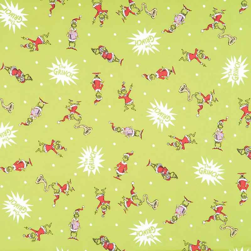 How the Grinch Stole Christmas - The Grinch Holiday in Lime - Fabric Design Treasures