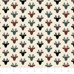 Hudson Deer FLANNEL on Cream | Fabric Design Treasures
