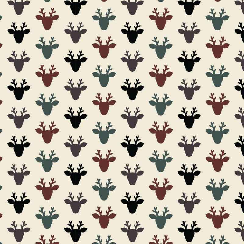 Hudson Deer FLANNEL on Cream - Fabric Design Treasures