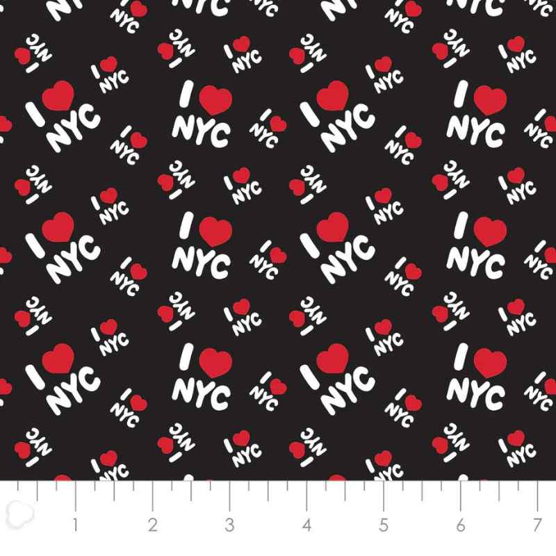 I Heart NYC - In a NY Minute Collection, Black | Fabric Design Treasures