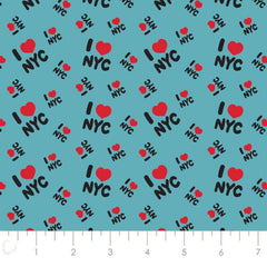 I Heart NYC - In a NY Minute Collection, Blue | Fabric Design Treasures