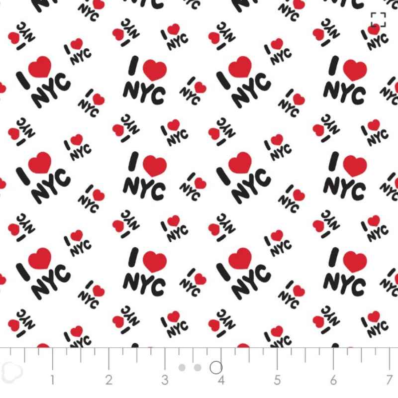 I Heart NYC - In a NY Minute Collection, White | Fabric Design Treasures