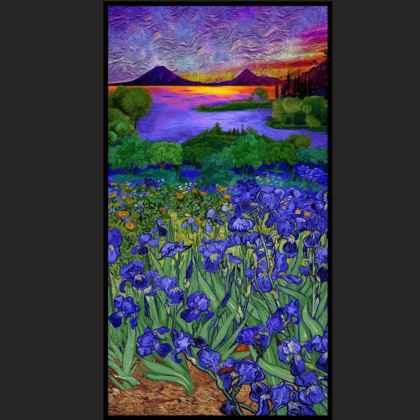 Iris Landscape Panel Timeless Treasures, Wild Iris