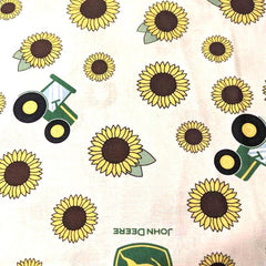 John Deere Sunflower Tractor Toss in Cream by Springs Creative
