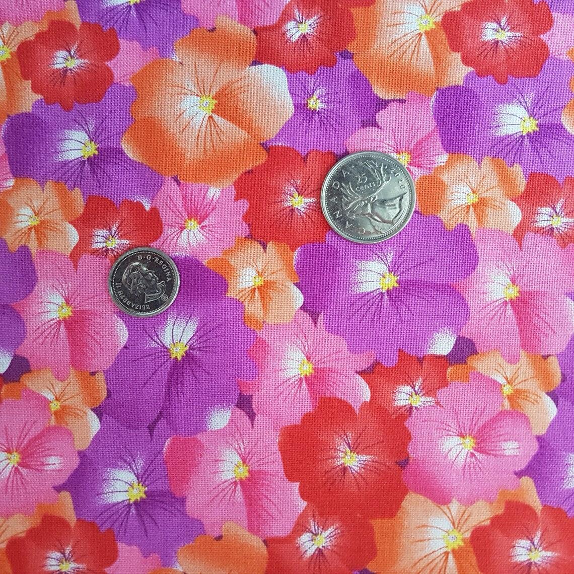 Keepsake Calico Quilt Fabric, Packed Pink and Violet Floral