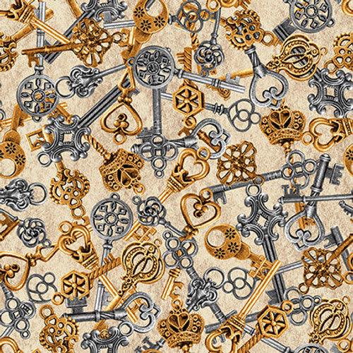 Keys - Parchment - Alternative Age fabric