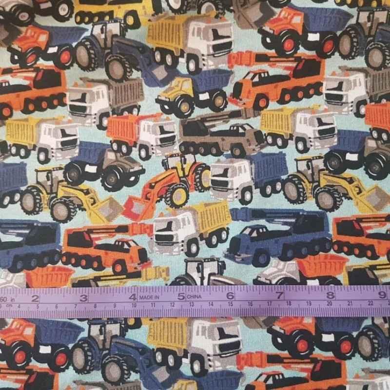 KNIT, Bulldozers, Trucks, Heavy Workers DIGITAL Jersey Knit fabric