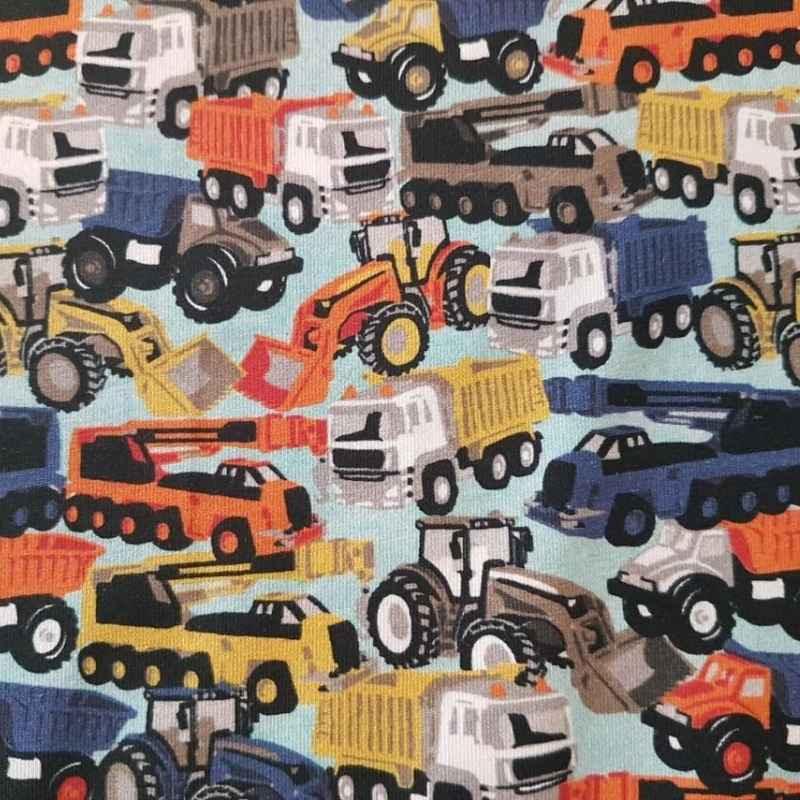 KNIT, Bulldozers, Trucks, Heavy Workers DIGITAL Jersey Knit fabric