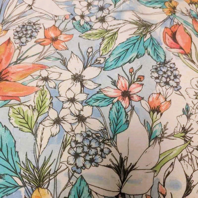 Large Floral FLANNEL in pastel - Fabric Design Treasures