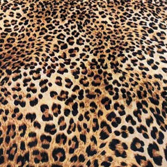 Leopard Print Italian Velvet Animal Skin Printed Fabric, Upholstery