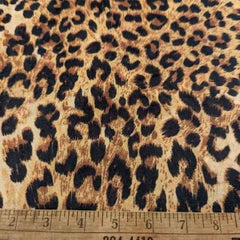 Leopard Print Italian Velvet Animal Skin Printed Fabric, Upholstery