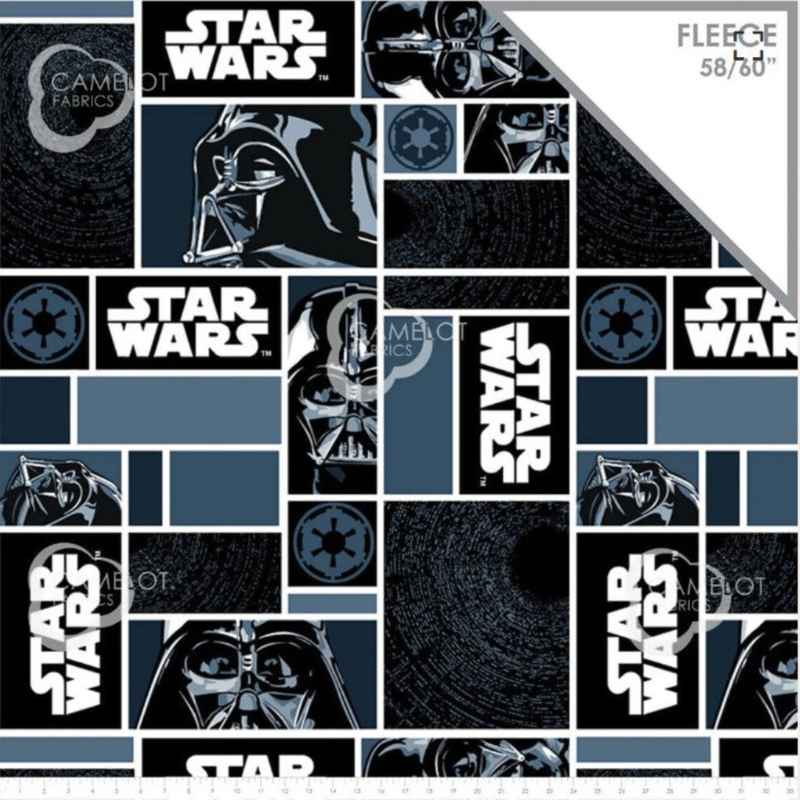 Lucasfilm Star Wars Darth Vader Blocks Anti-Pill Polar Fleece | Fabric Design Treasures