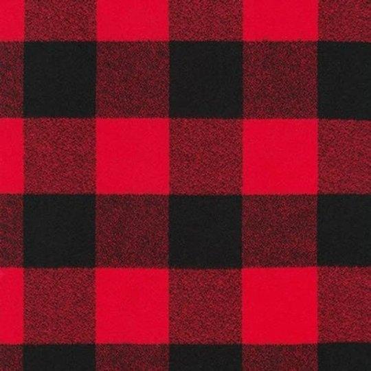 Lumberjack Black and Red Buffalo Plaid Flannel, 1.75" Squares