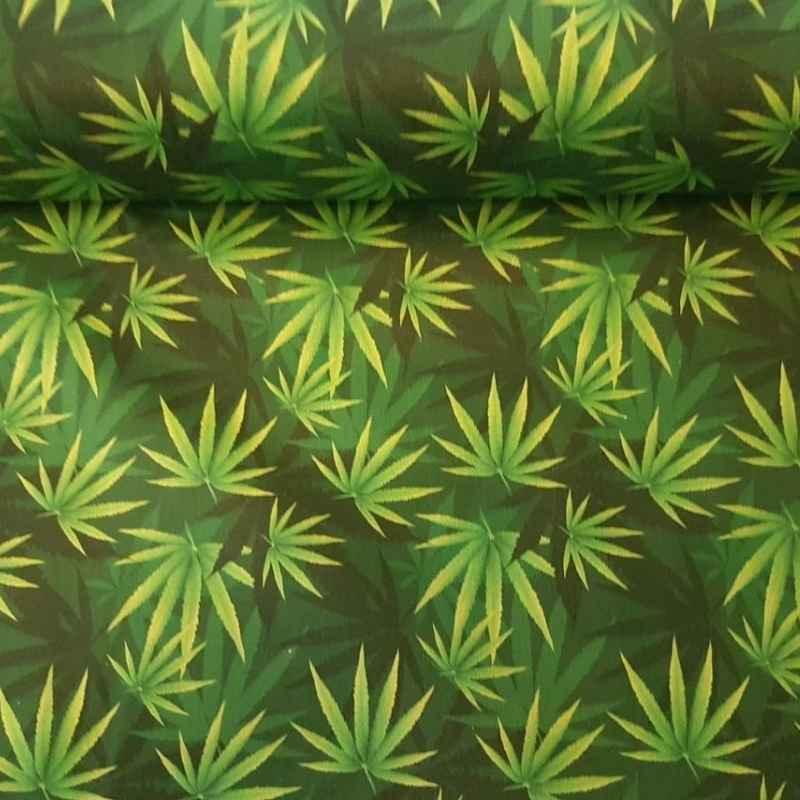 MARIJUANA LEAVES Plant Fabric, Cannibus fabric