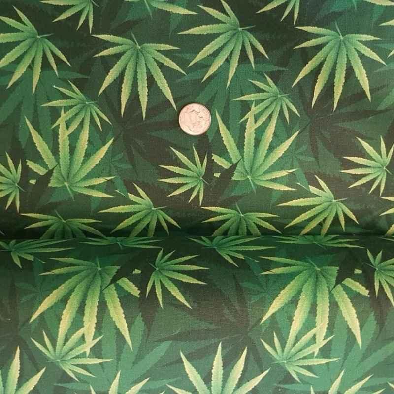 MARIJUANA LEAVES Plant Fabric, Cannibus fabric