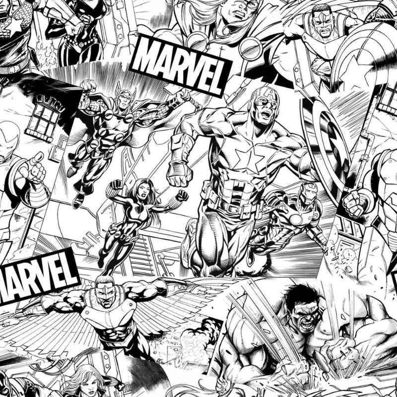 Marvel, Avengers Sketch, Black and White, License