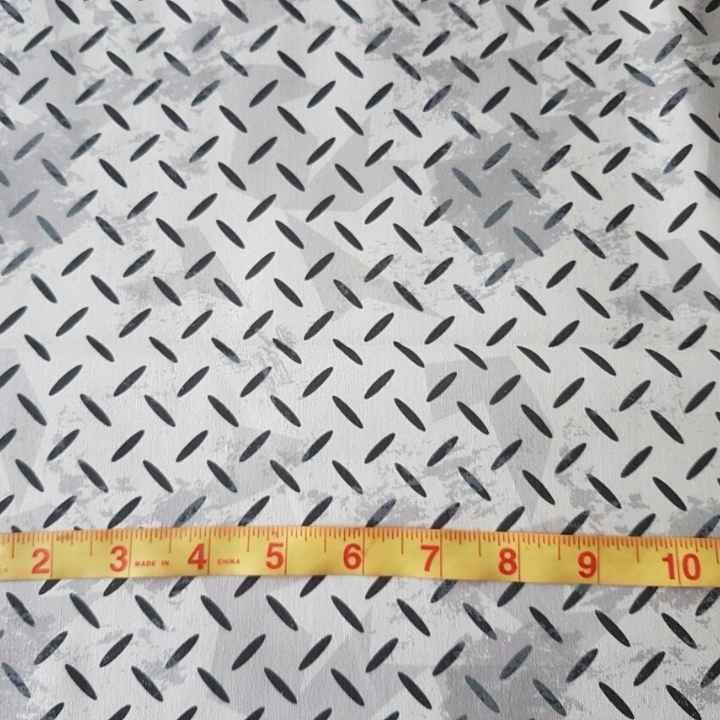 Metal Grid Marks fabric, Gray Design Quilting Cotton