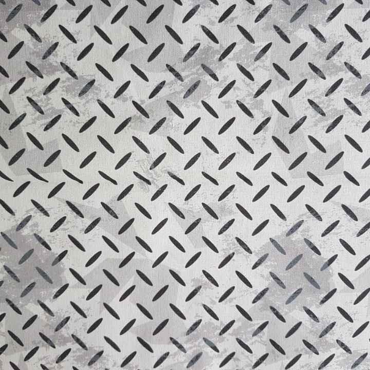Metal Grid Marks fabric, Gray Design Quilting Cotton