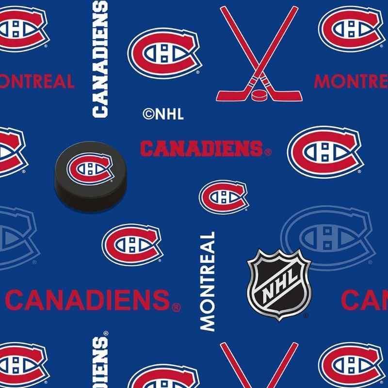 Minky Montreal Canadiens Licensed NHL - Sykel Minky 1/2 Yard - Fabric Design Treasures