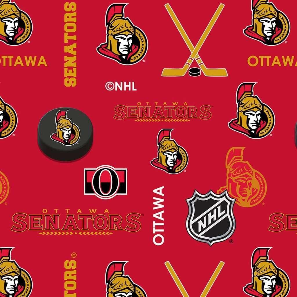 Minky Ottawa Senators NHL - Sykel Minky 1/2 Yard - Fabric Design Treasures