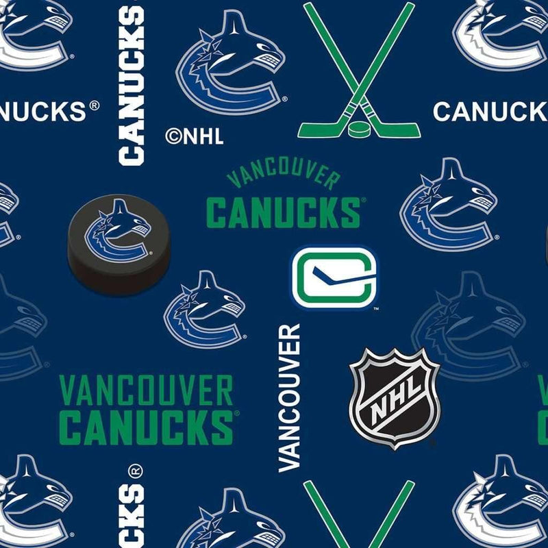 Minky Vancouver Canucks Licensed NHL - Sykel Minky 1/2 Yard - Fabric Design Treasures