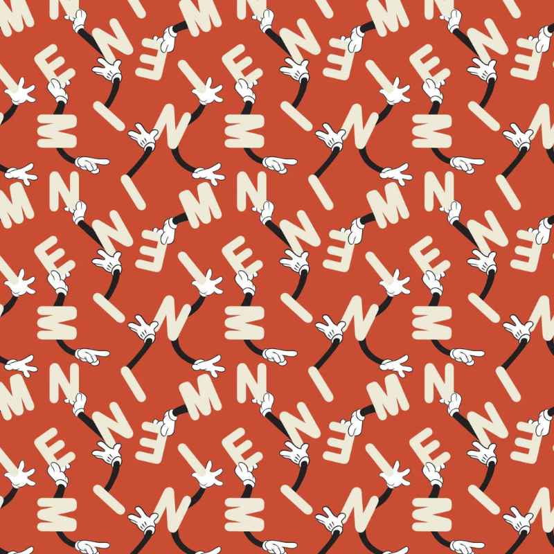 Minnie Letter Play in Red, Minnie Living Her Best Life - Fabric Design Treasures